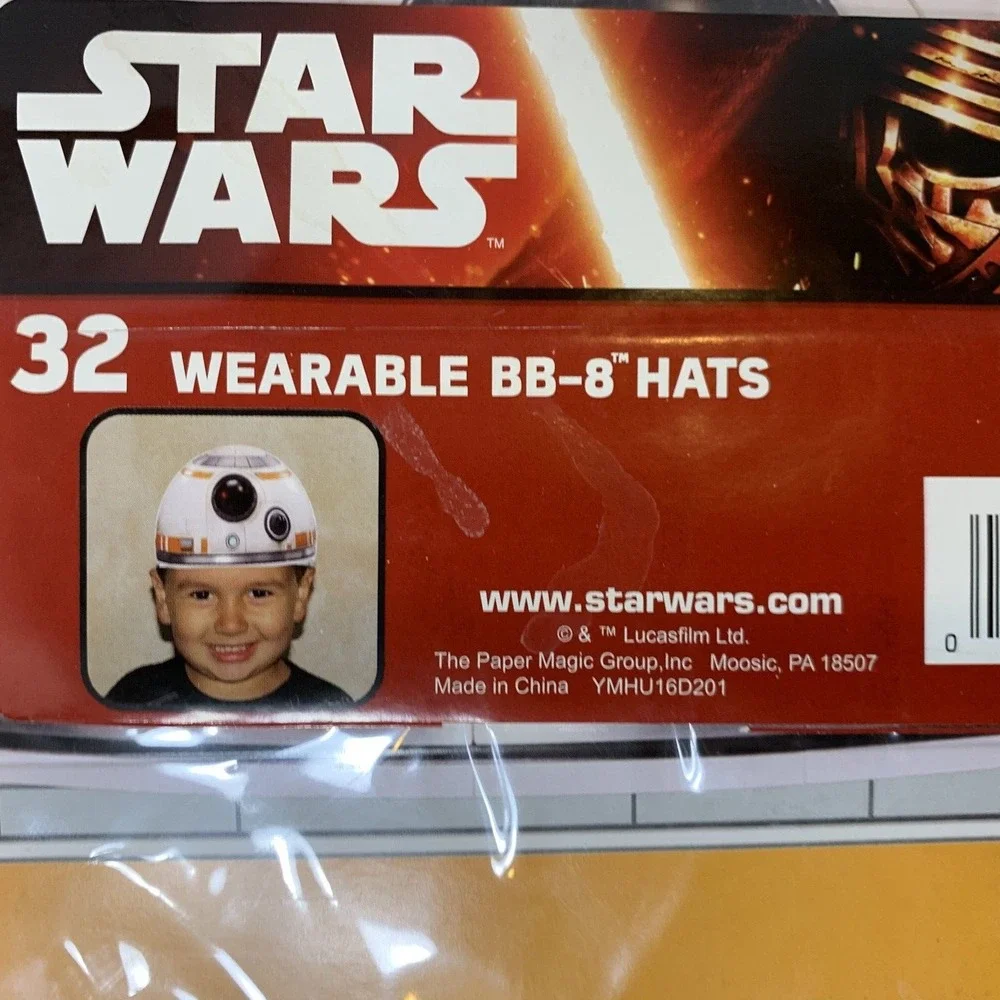 Disney Star Wars Kids Birthday Party Hats BB-8  NEW 32‎ Pack SEALED